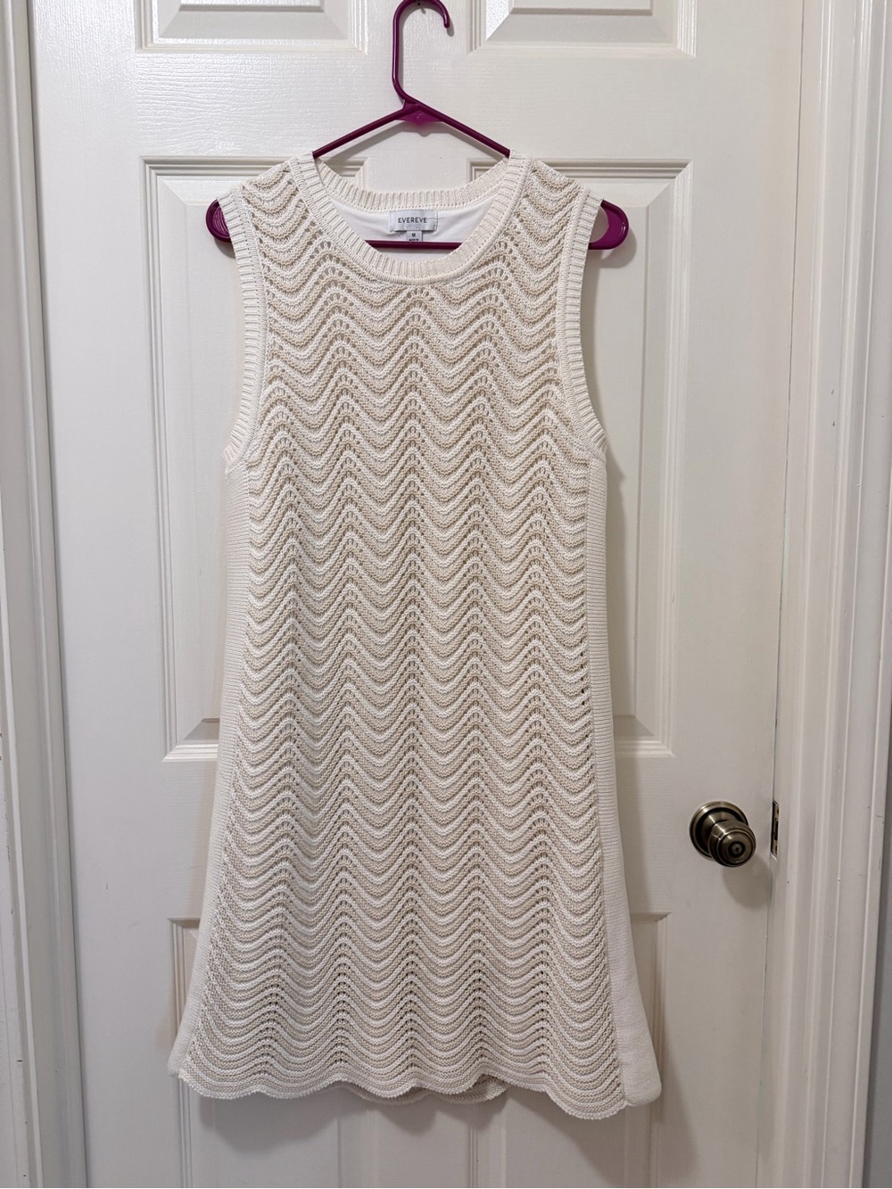 EverEve Cream and Beige Knit Sleeveless Dress